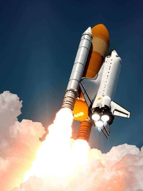 US Space Shuttle Launching Into Space